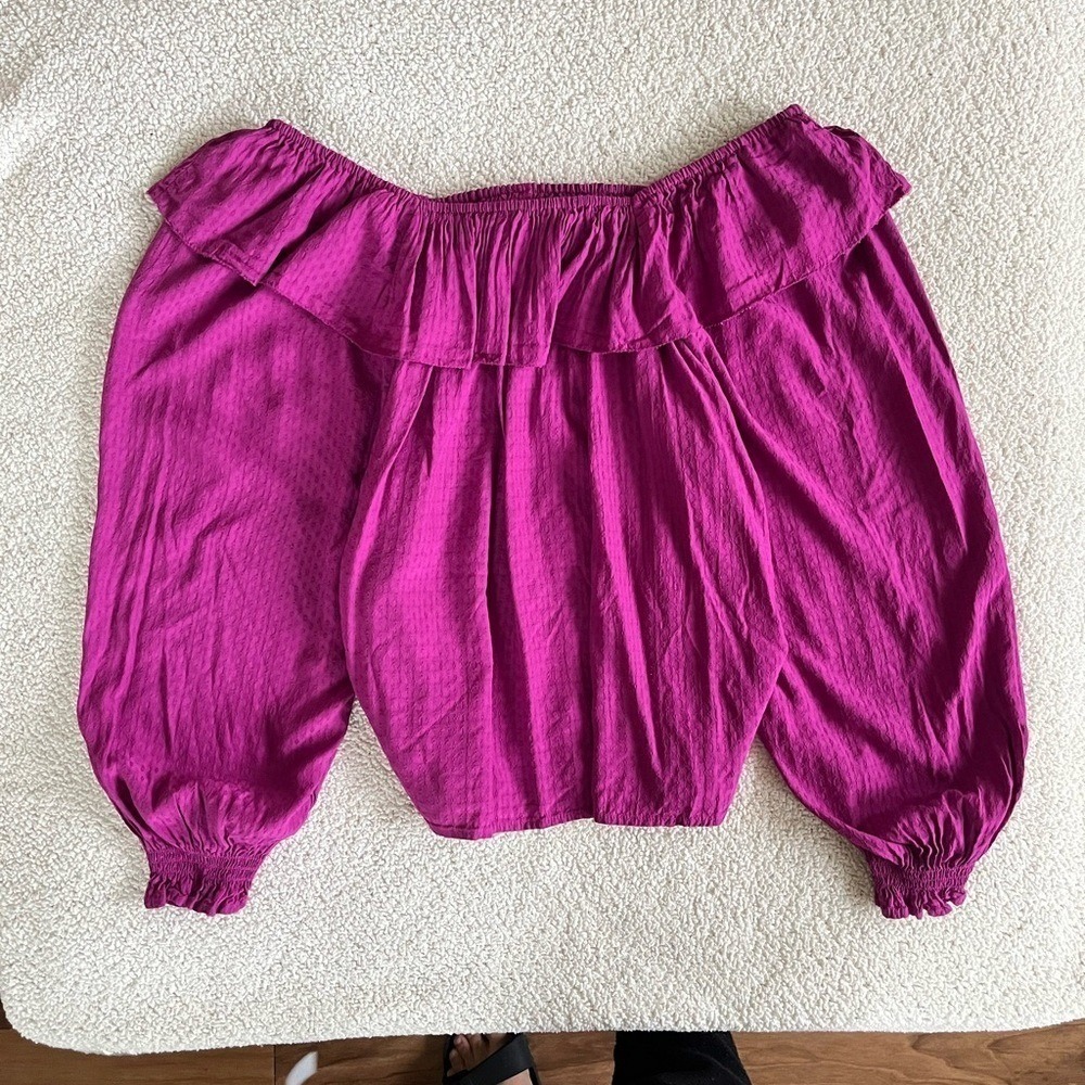 Knox Rose Magenta boho colorful summer Off-Shoulder Blouse XXL